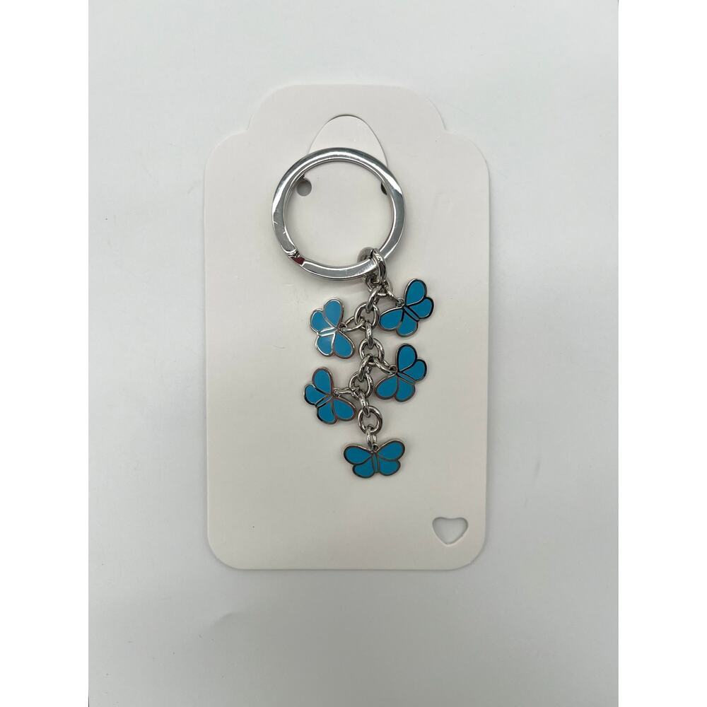 COACH Bag Charm Key Chain, Cascading Blue Butterflies